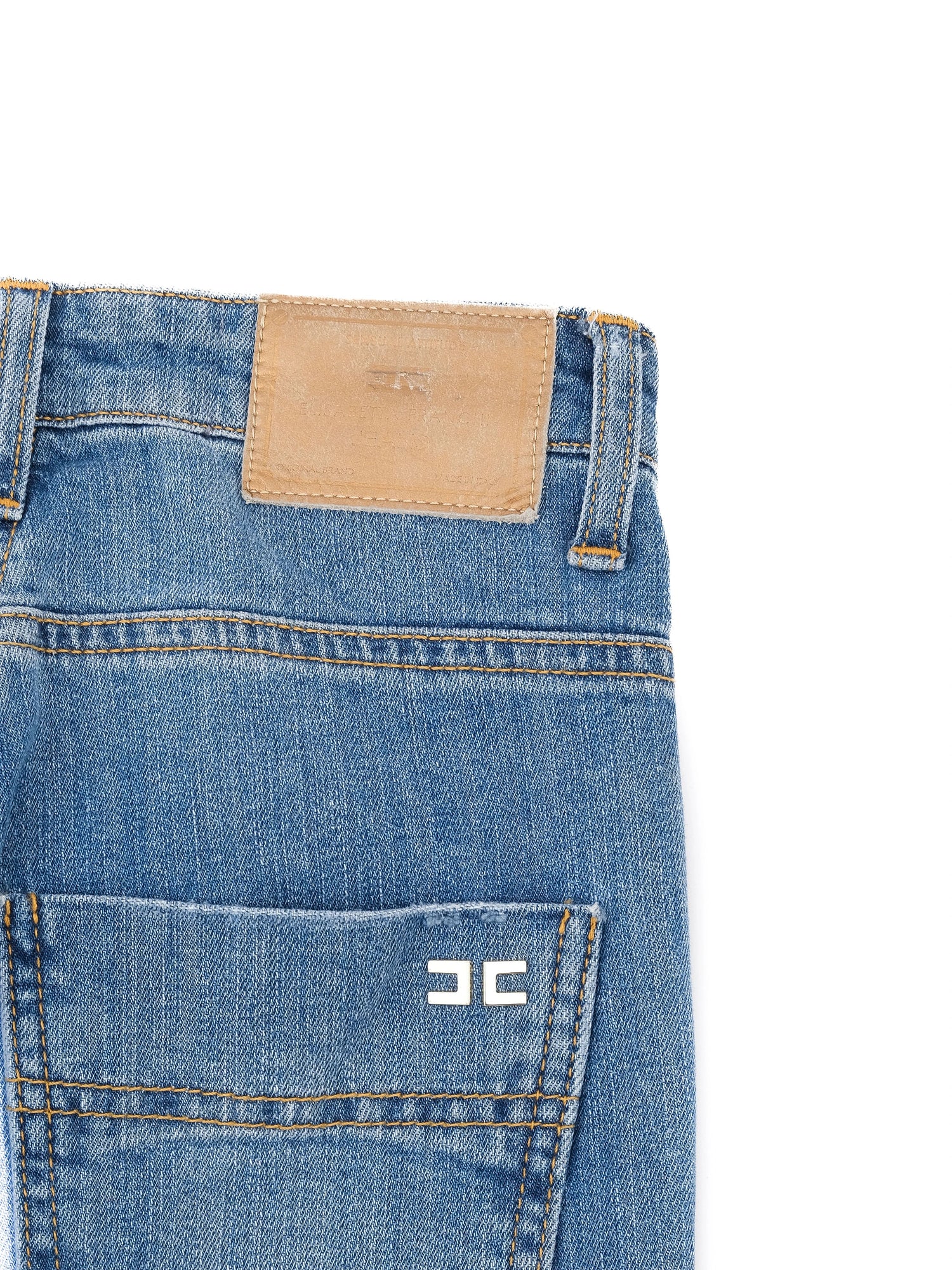 Excellent Elisabetta Franchi Blue Flared Denim Jeans Size S