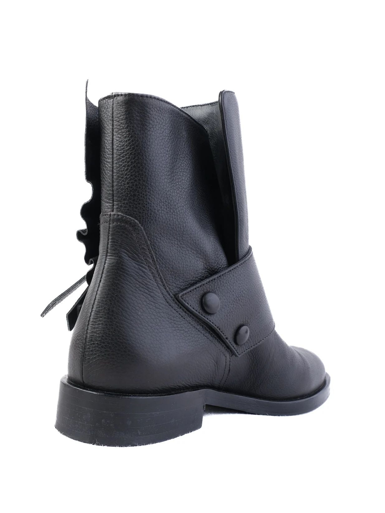 Excellent Elisabetta Franchi Black Leather Ankle Boots Size 36