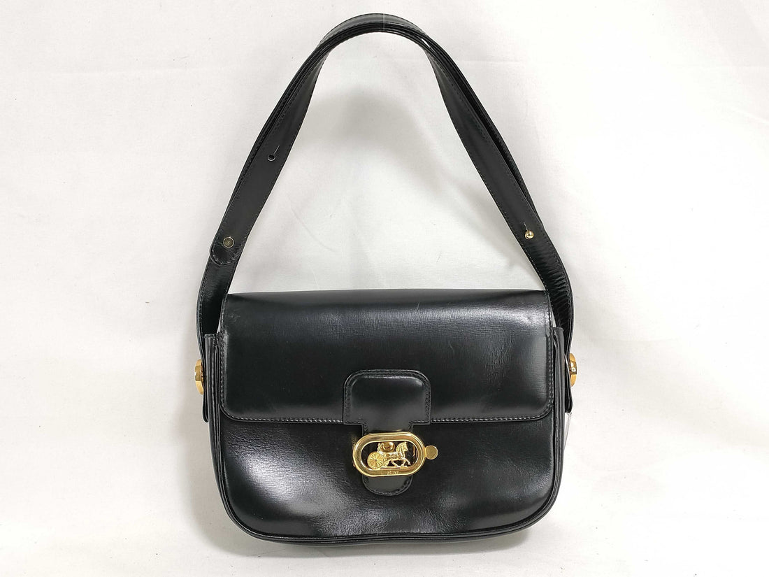 Celine Carriage Hardware Shoulder Leather Bag