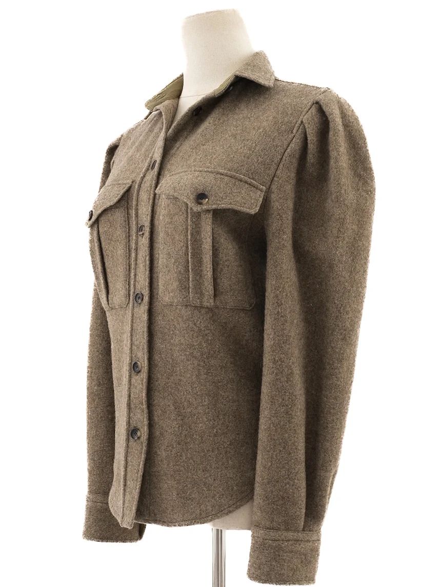 Excellent Isabel Marant Gray Wool Military Shirt Size XS