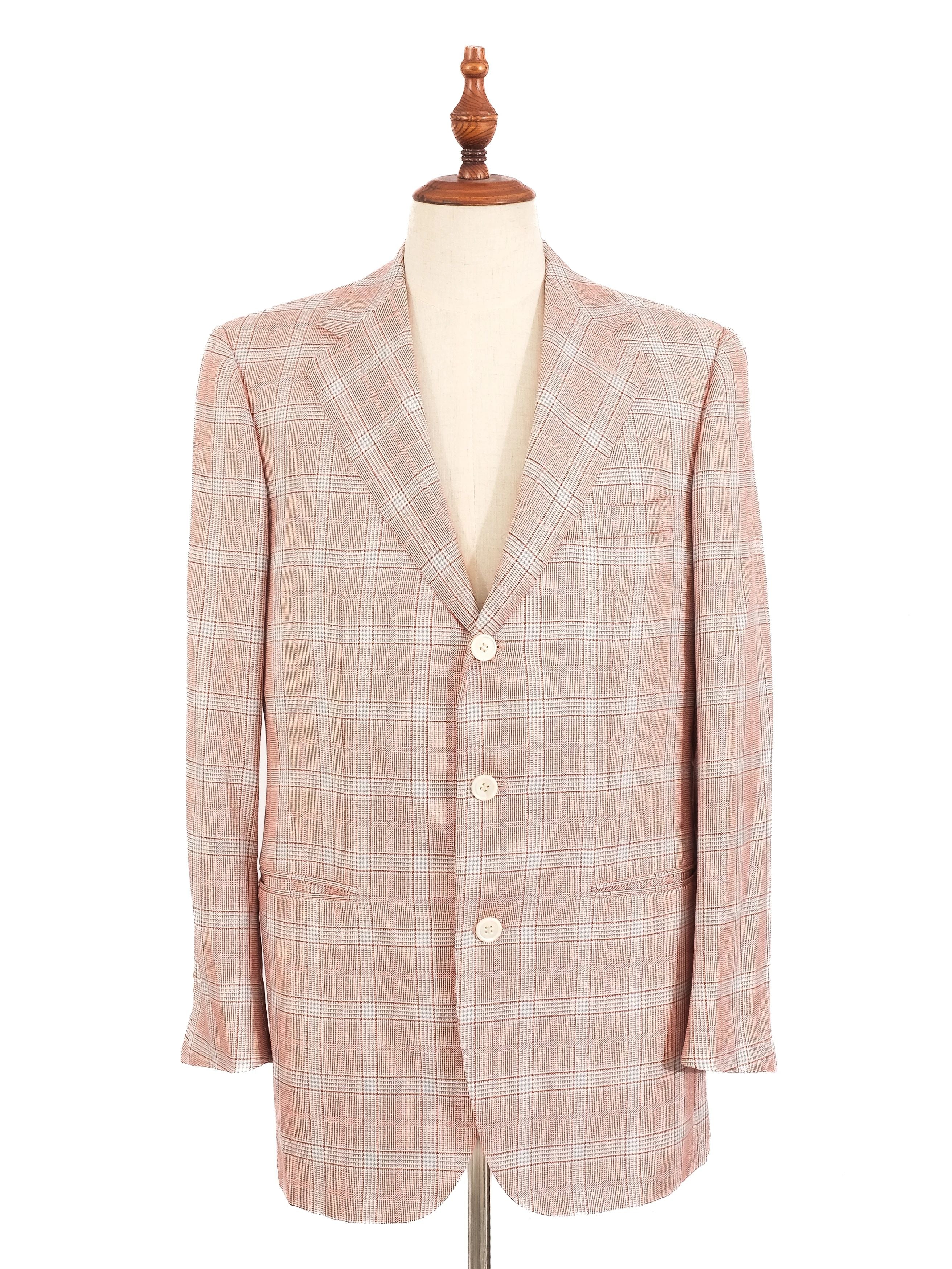 Excellent Feru Plaid Blazer Combined Wool Size M for Men