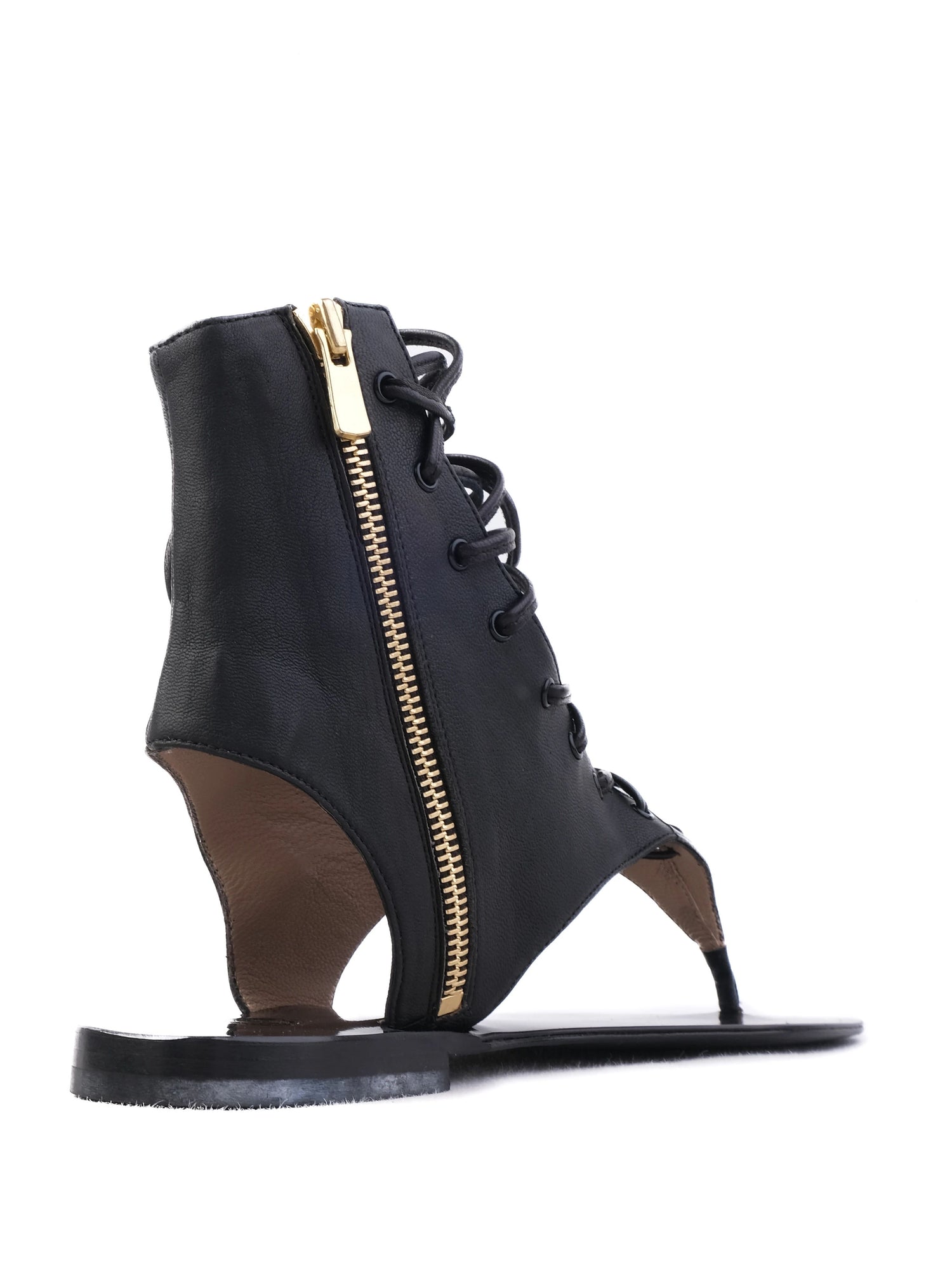 NEW By Malene Birger Black Leather Lace-Up Sandals Size 38