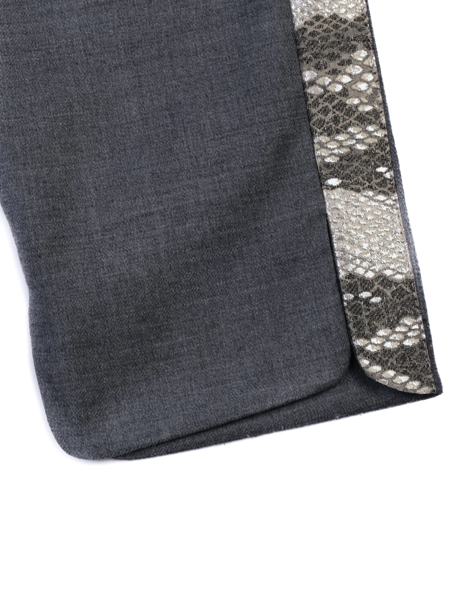 Excellent Zadig&amp;Voltaire Gray Wool Pants Size M with Snakeskin Detail