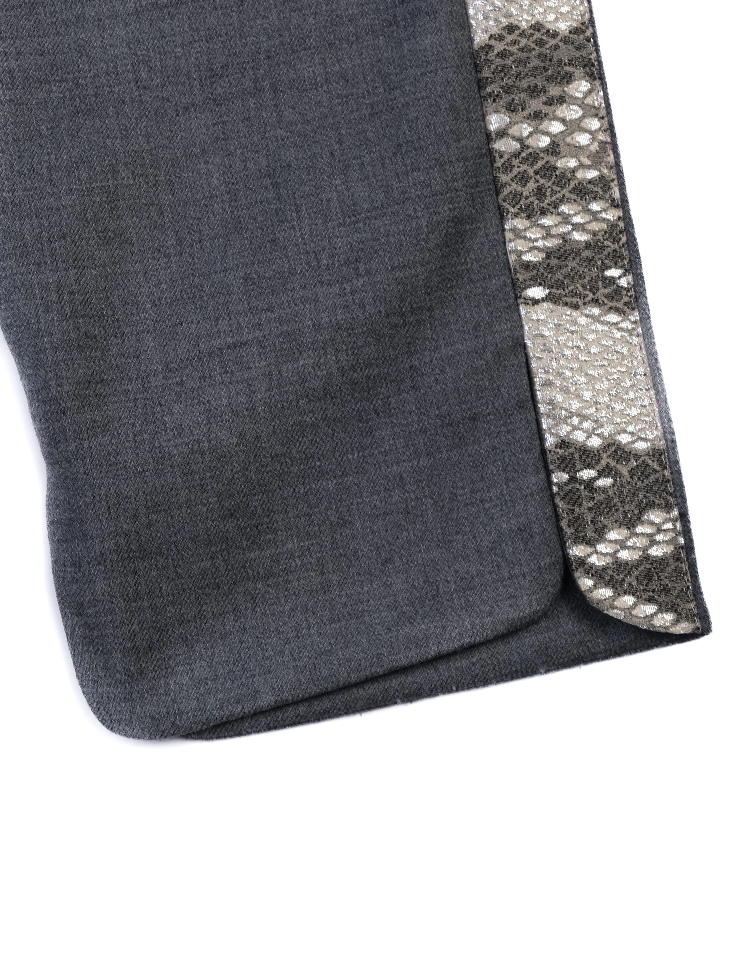 Excellent Zadig&amp;Voltaire Gray Wool Pants Size M with Snakeskin Detail