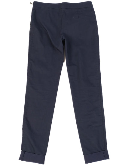 Excellent Dolce Gabbana Navy Blue Nylon Pants with Zippered Pockets