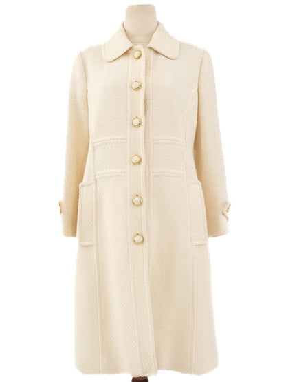 Excellent Luisa Spagnoli White Textured Coat Size L