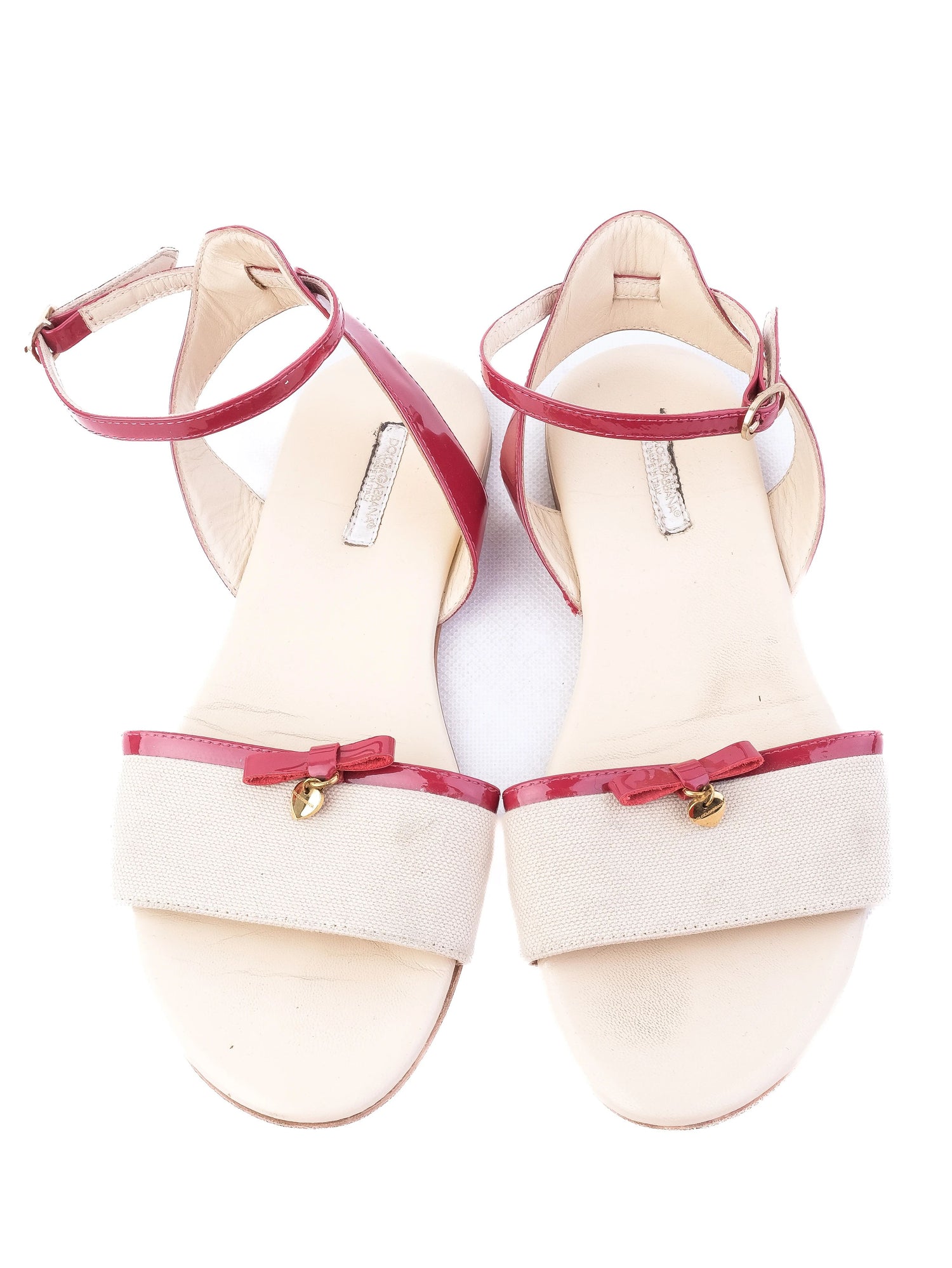 Excellent Dolce Gabbana Red Sandals Fabric Size 36 with Ankle Strap