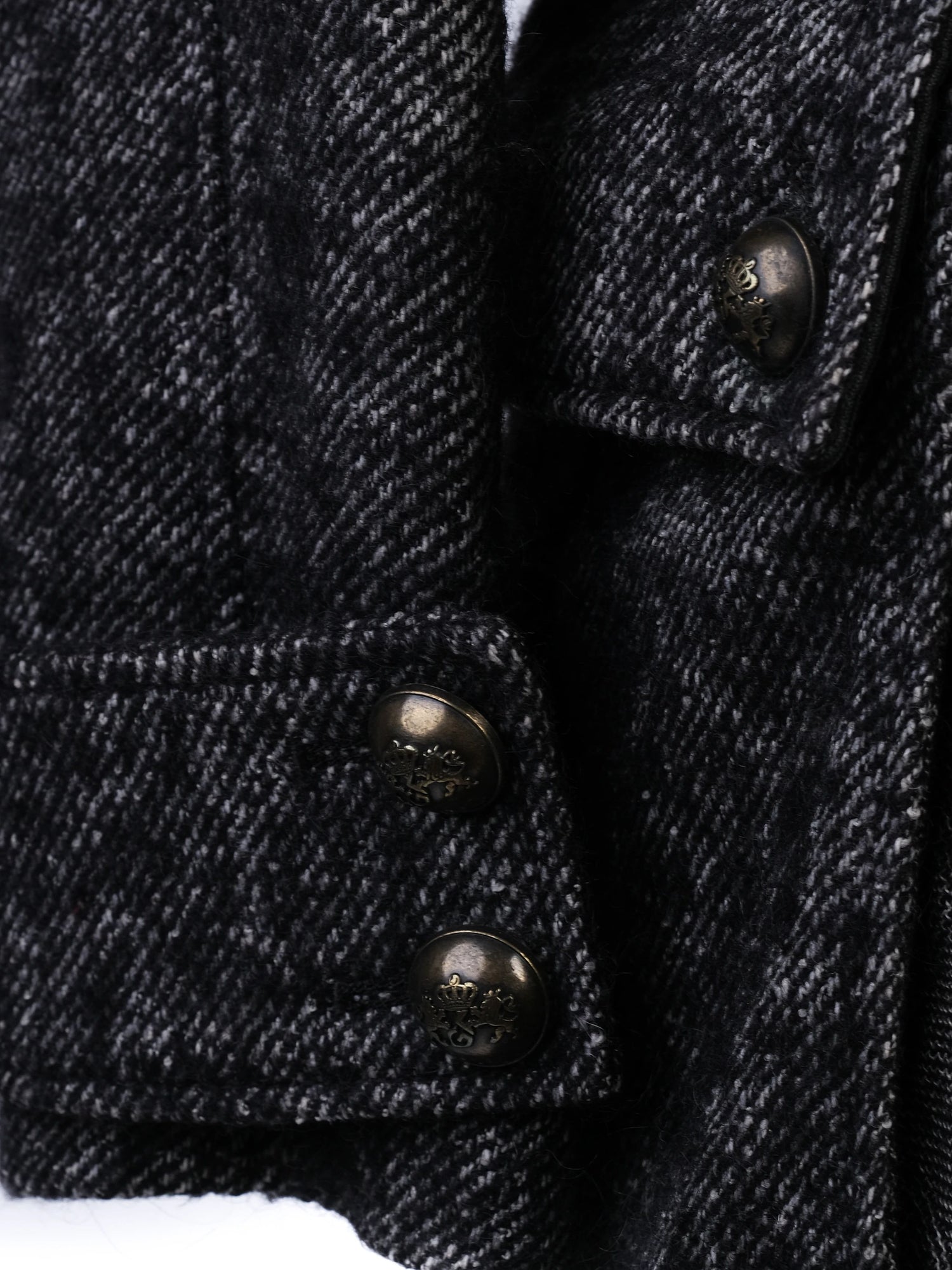 Excellent GF Ferre Gray Wool Coat Size S with Button-Up Front