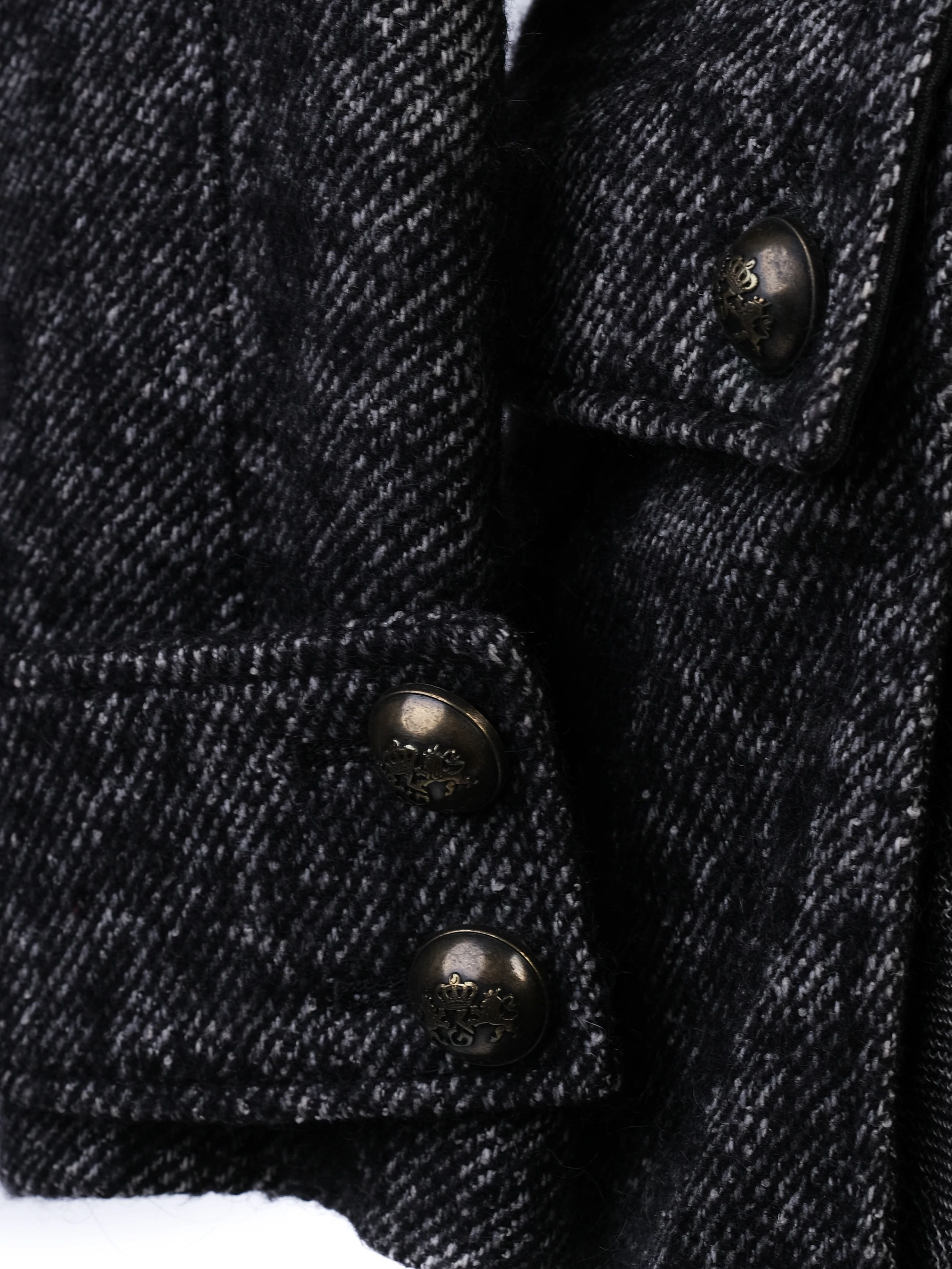 Excellent GF Ferre Gray Wool Coat Size S with Button-Up Front