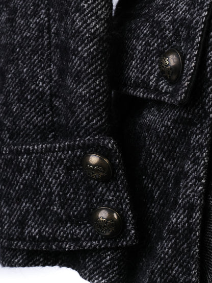 Excellent GF Ferre Gray Wool Coat Size S with Button-Up Front