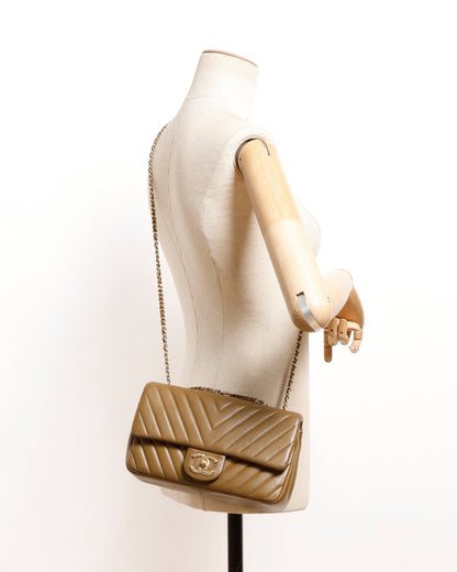 Chanel Small Chevron Double Flap Bag