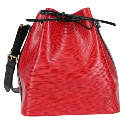 Louis Vuitton Epi Petit Noe Shoulder Bag Bicolor Black Red M 44017 Auth