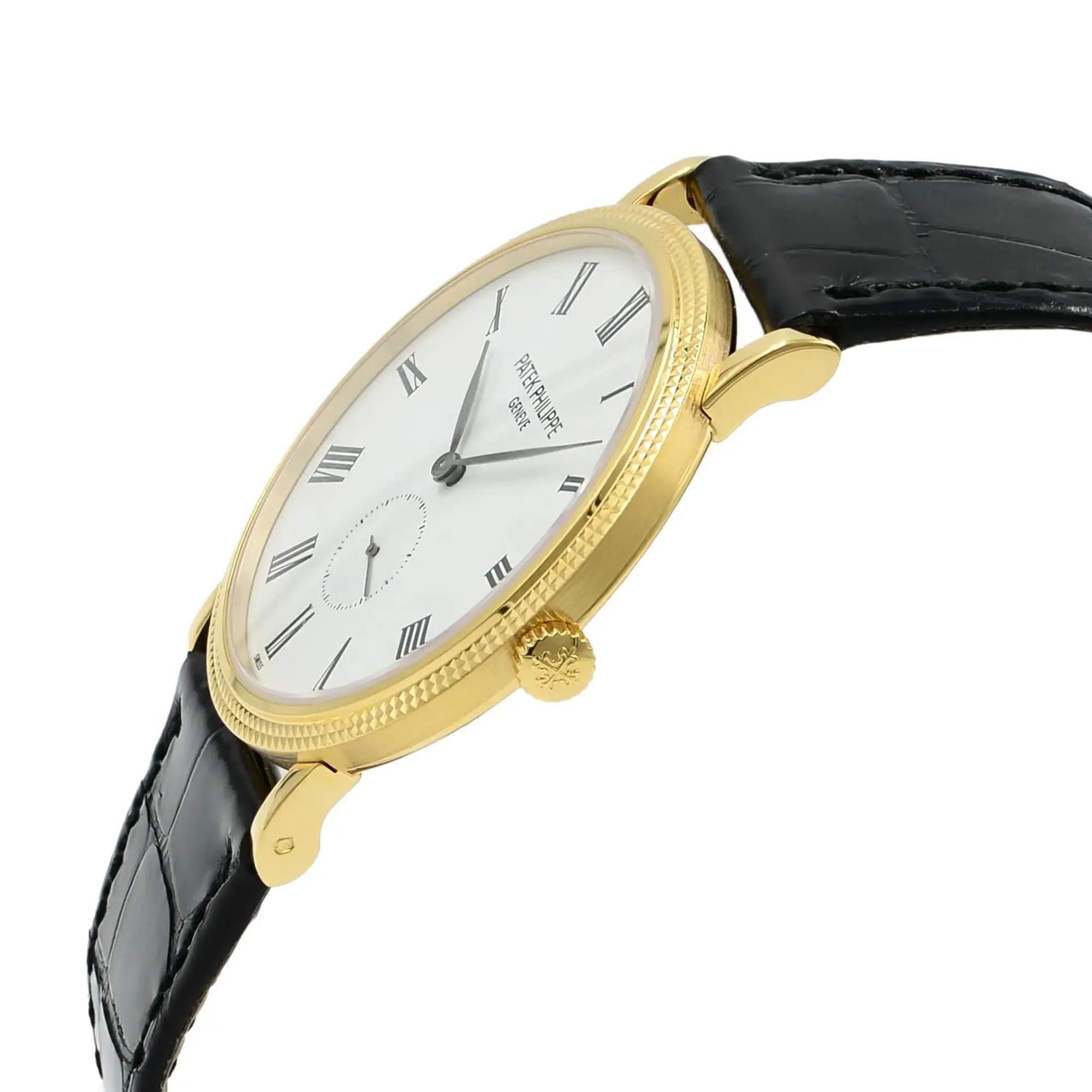 Patek Philippe Calatrava 36mm 18k Gold White Dial Hand Wind Watch 5119J-001