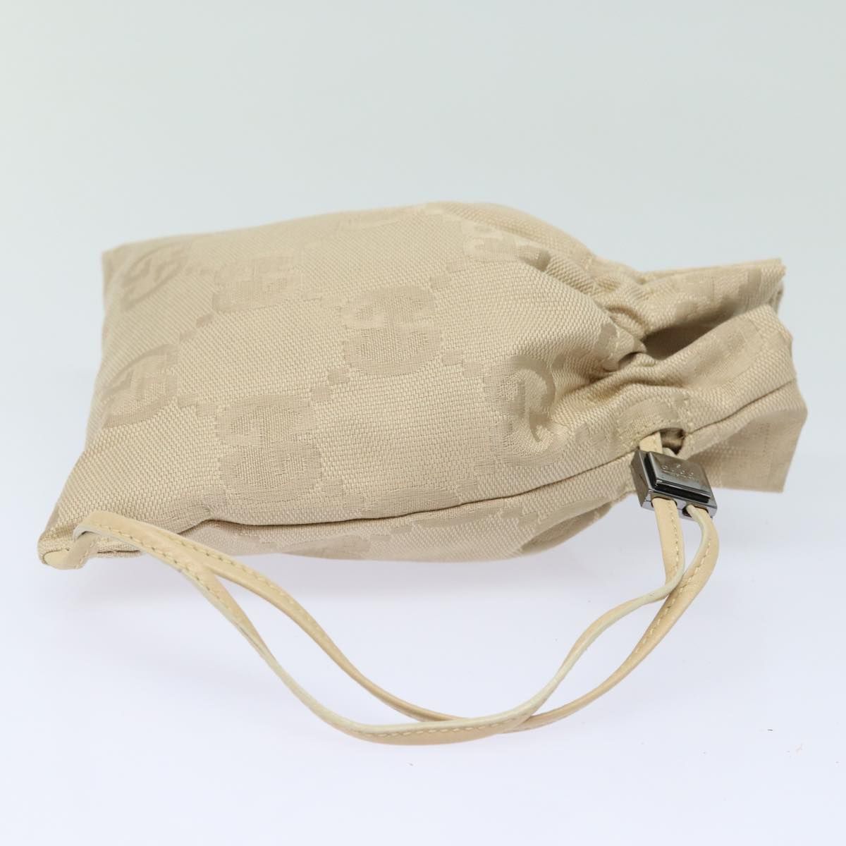 Gucci Gg Canvas Pouch Beige 039 1047 Auth