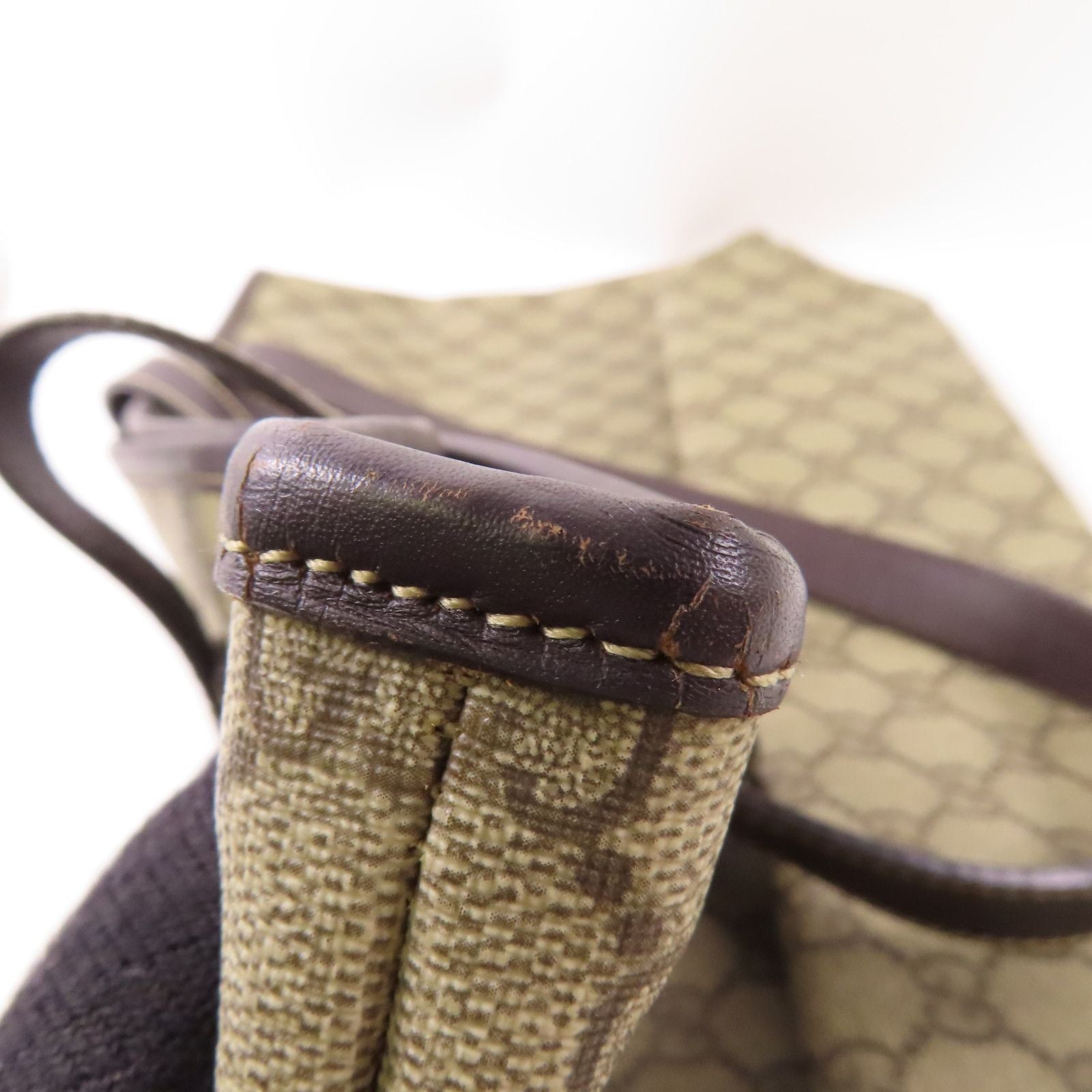 Gucci Layered Canvas Gg Tote Bag Handmade Bag Tote Bag Brown Pvc Coated Canvas 211137