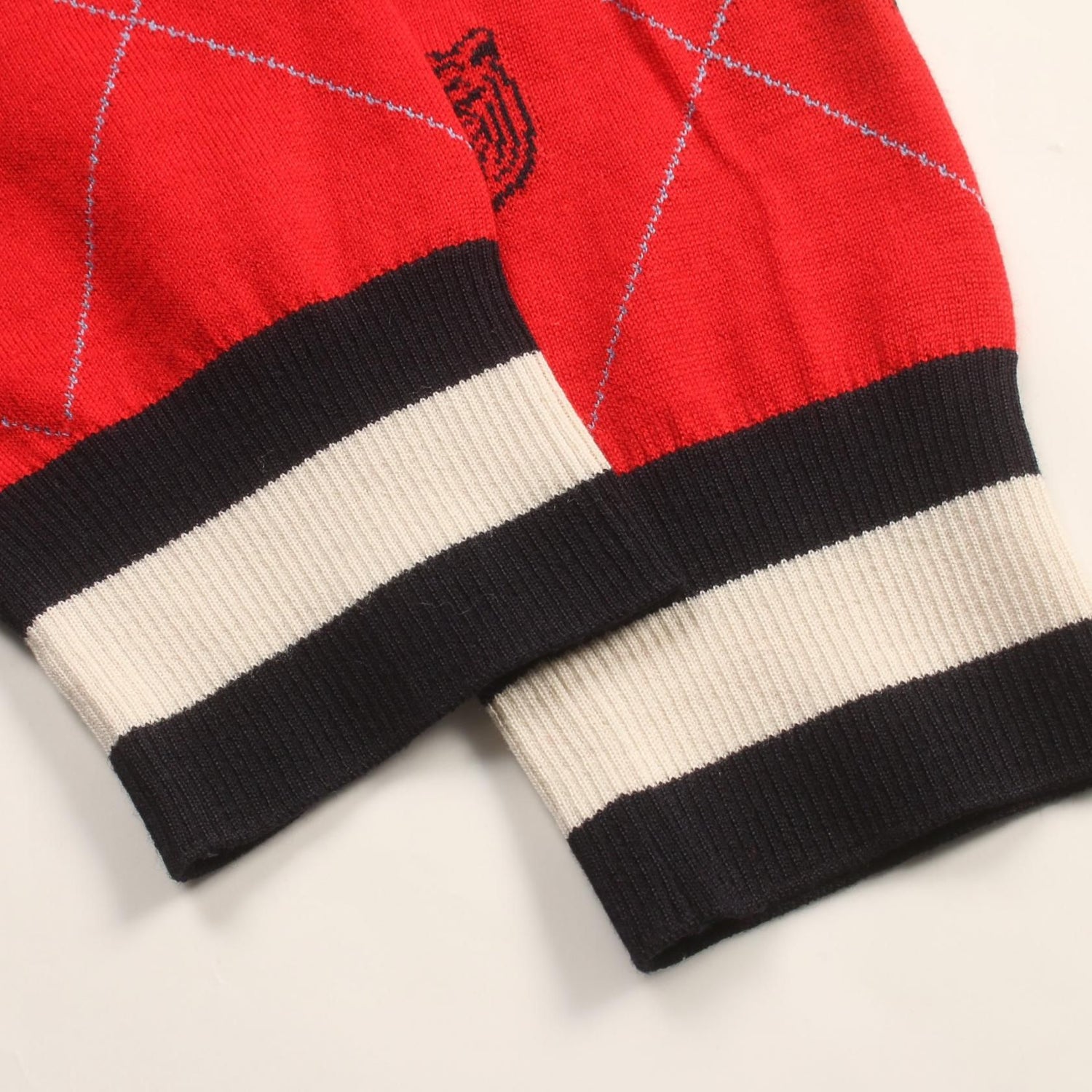 Gucci Cardigan Red Navy White Wool 474319