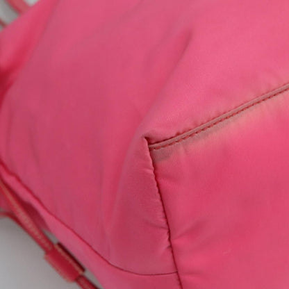Prada Tote Bag Nylon Pink Silver Auth