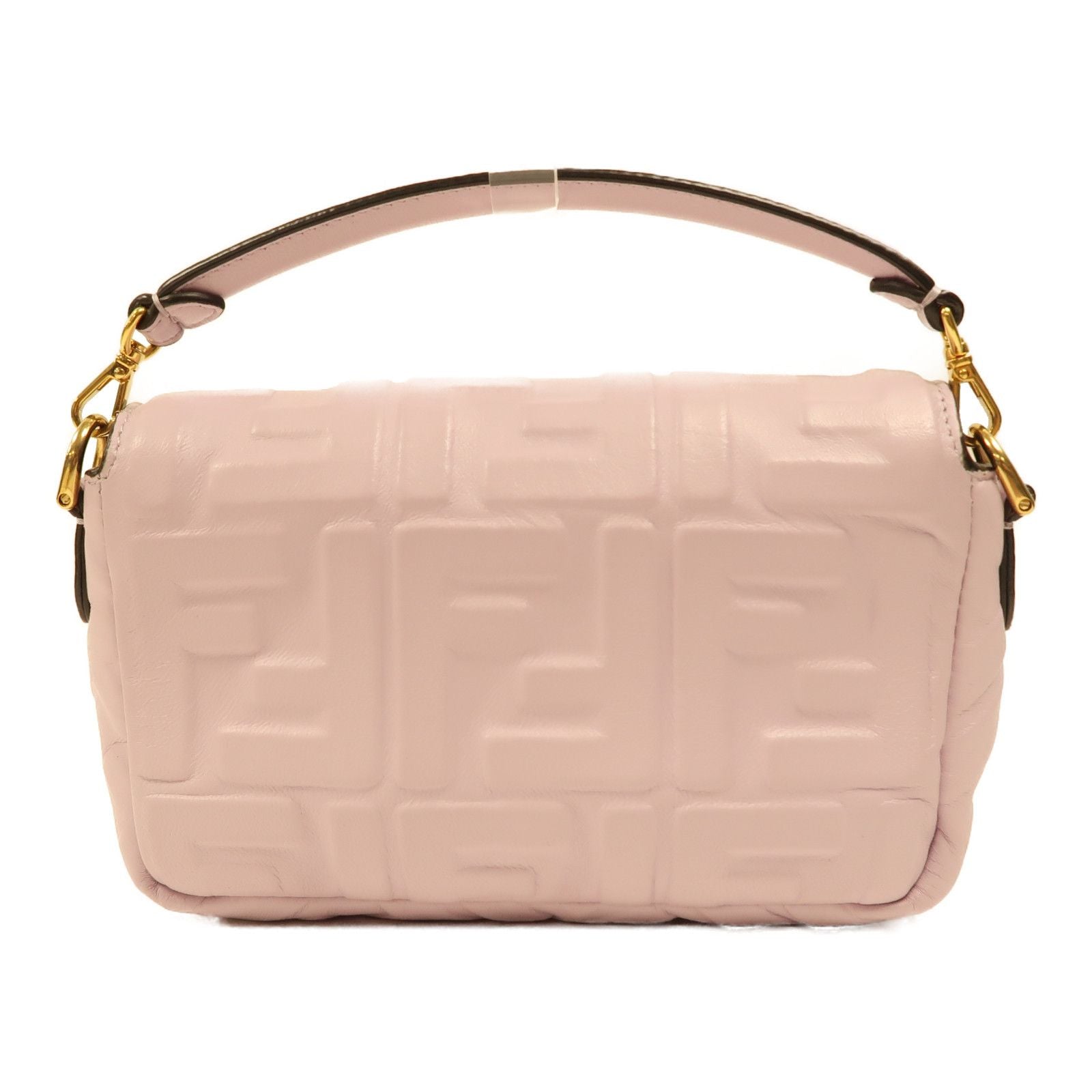 Fendi Sheepskin Leather Baguette Mini Golden Hand-turned Shoulder And Back Bag Purple 2way Shoulder Bag Purple Black La