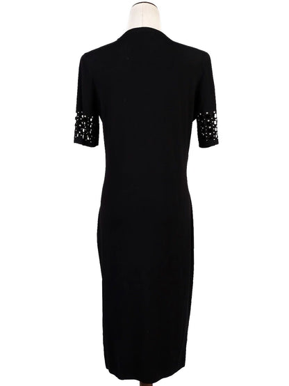 Excellent Versace Black Viscose Dress with Geometric Cut-Outs