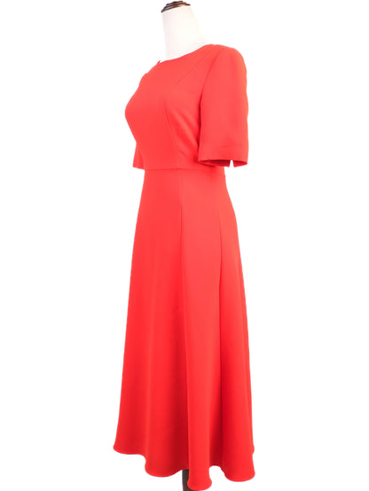 NEW L.K.Bennett Red Midi Dress Polyester Half Sleeves Size N/A
