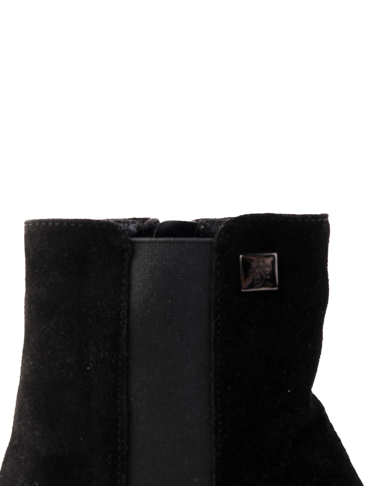 NEW Guido Scariglia Black Suede Ankle Boots with Block Heel Size 37