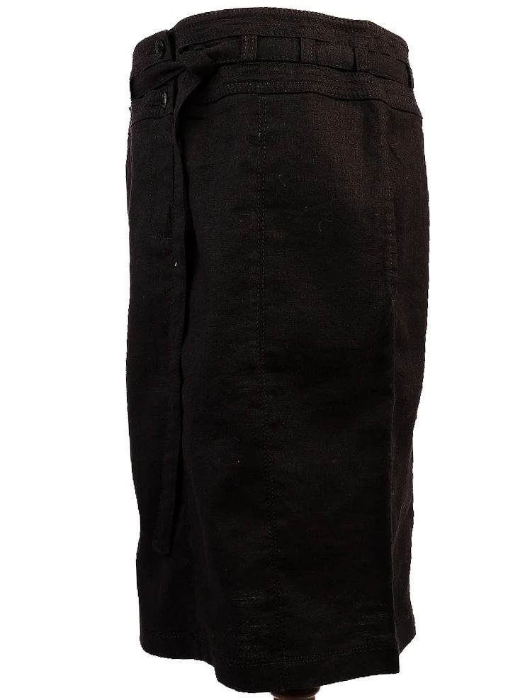 Excellent Armani Jeans Black Viscose Skirt with Belt Size N/A