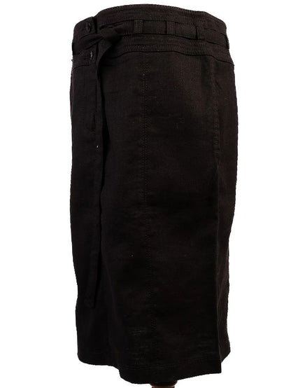 Excellent Armani Jeans Black Viscose Skirt with Belt Size N/A