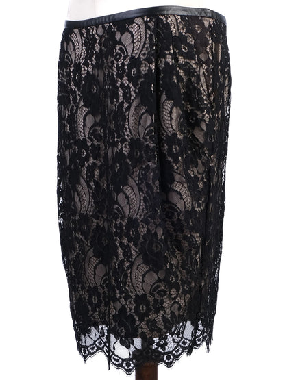 NEW By Malene Birger Black Lace Floral Pencil Skirt Size M