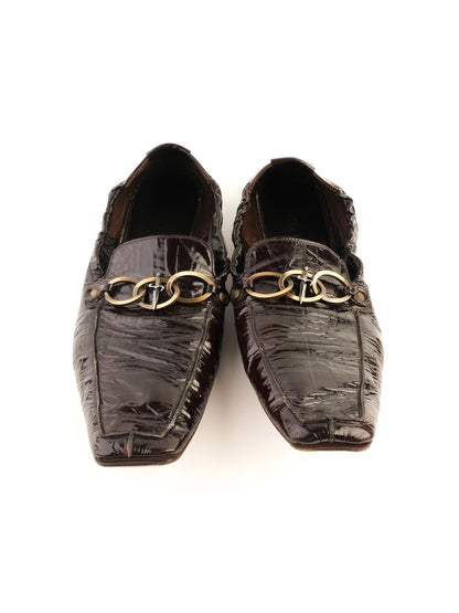 Excellent Paciotti Black Leather Loafers with Buckle Detail Size 43