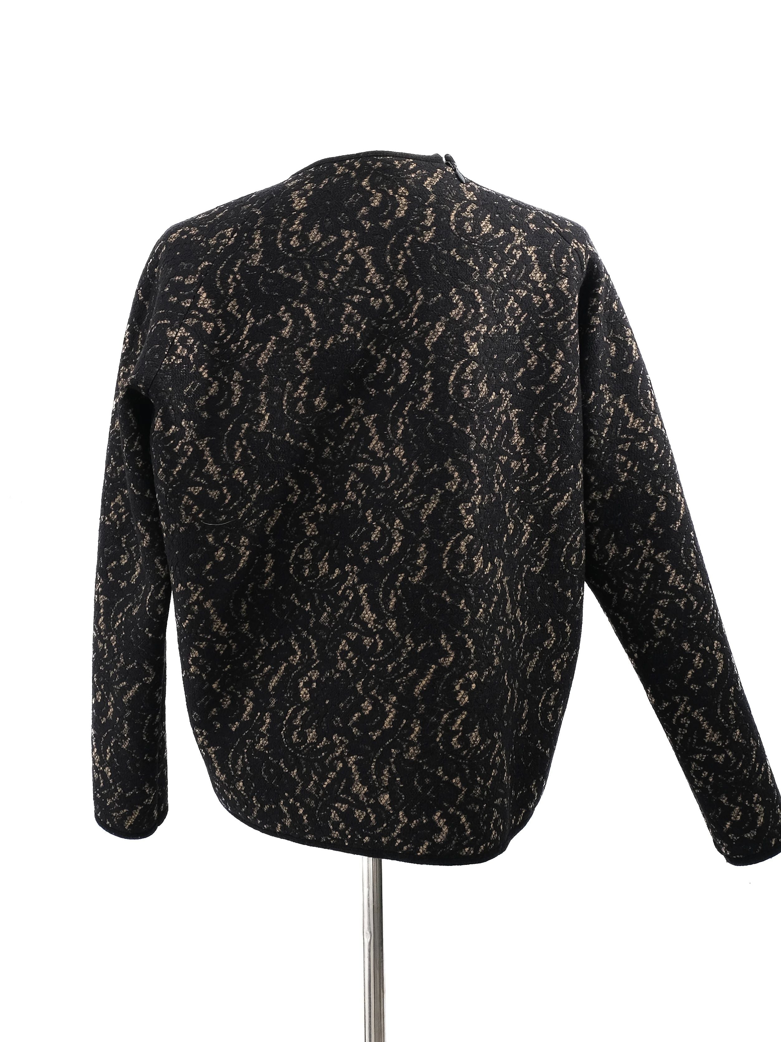 NEW N21 Black Wool Sweater Size M with Abstract Pattern
