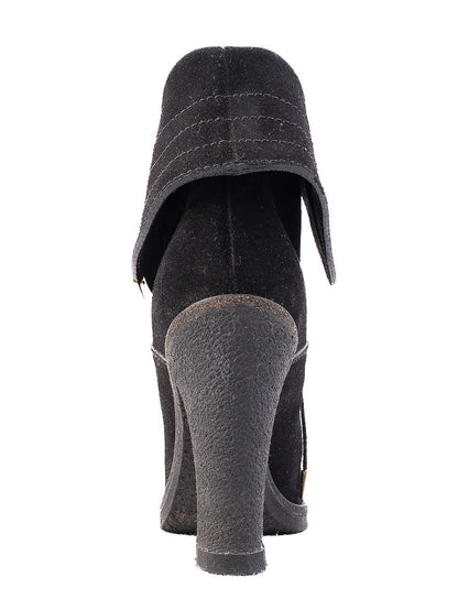 Excellent Louis Vuitton Black Leather Heeled Ankle Boots Size 36