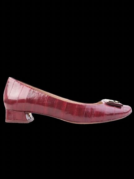 Excellent Tory Burch Red Leather Low Block Heel Shoes Size 37