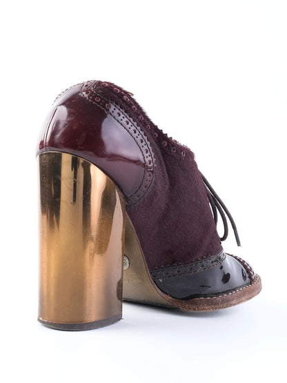 Excellent Dolce Gabbana Red Leather Heeled Shoes Size 38.5