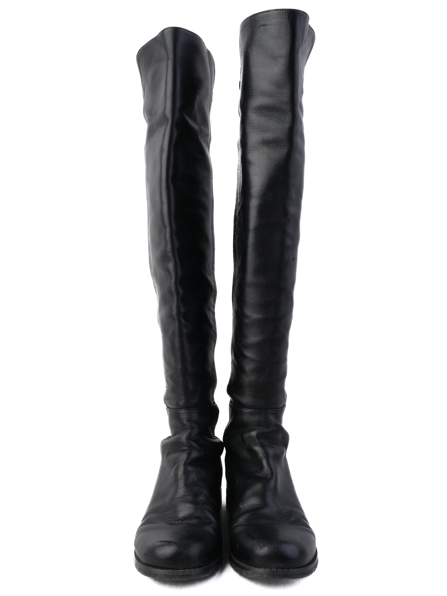 Excellent Stuart Weitzman Black Leather Knee-High Boots Size 37