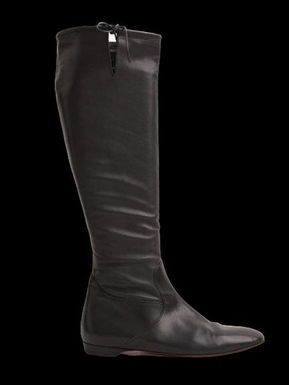 Excellent Christian Louboutin Black Leather Knee-High Boots Size 36.5