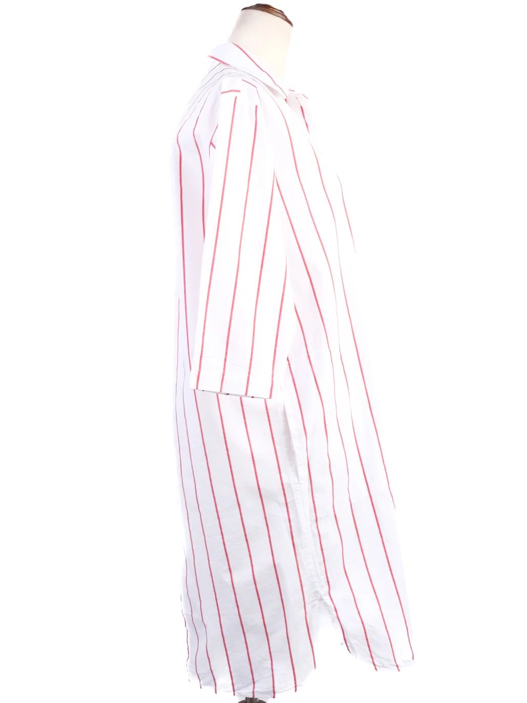 Excellent Marc O Polo White Shirt Dress Red Stripes Size N/A