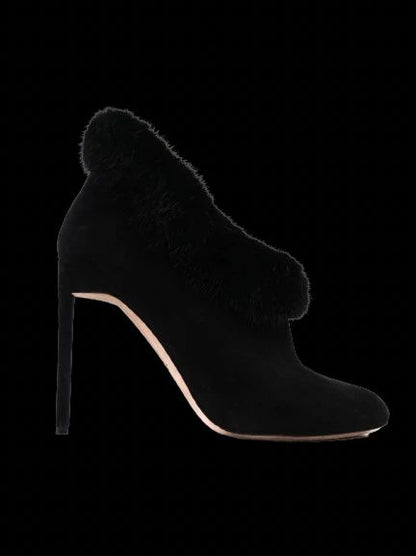 Excellent Dior Black Leather High-Heeled Shoes Size 38.5