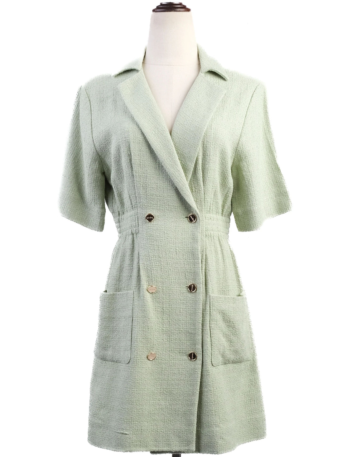 Excellent Sandro Blue Viscose Dress Double-Breasted Size M