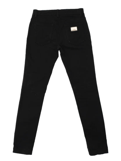 Excellent Dolce Gabbana Black Jeans with Gold Hardware