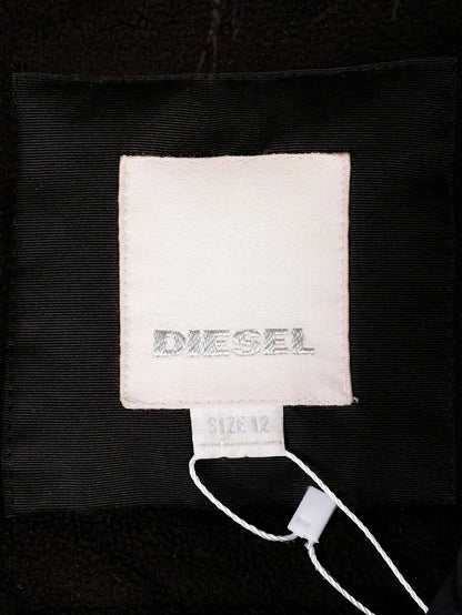 Excellent Diesel Black Winter Jacket for Kids Size 12 with Fur Hood
