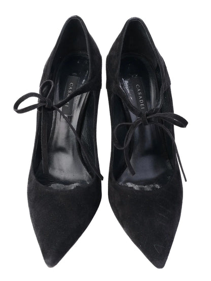 Excellent Casadei Black Suede High-Heeled Shoes Size N/A