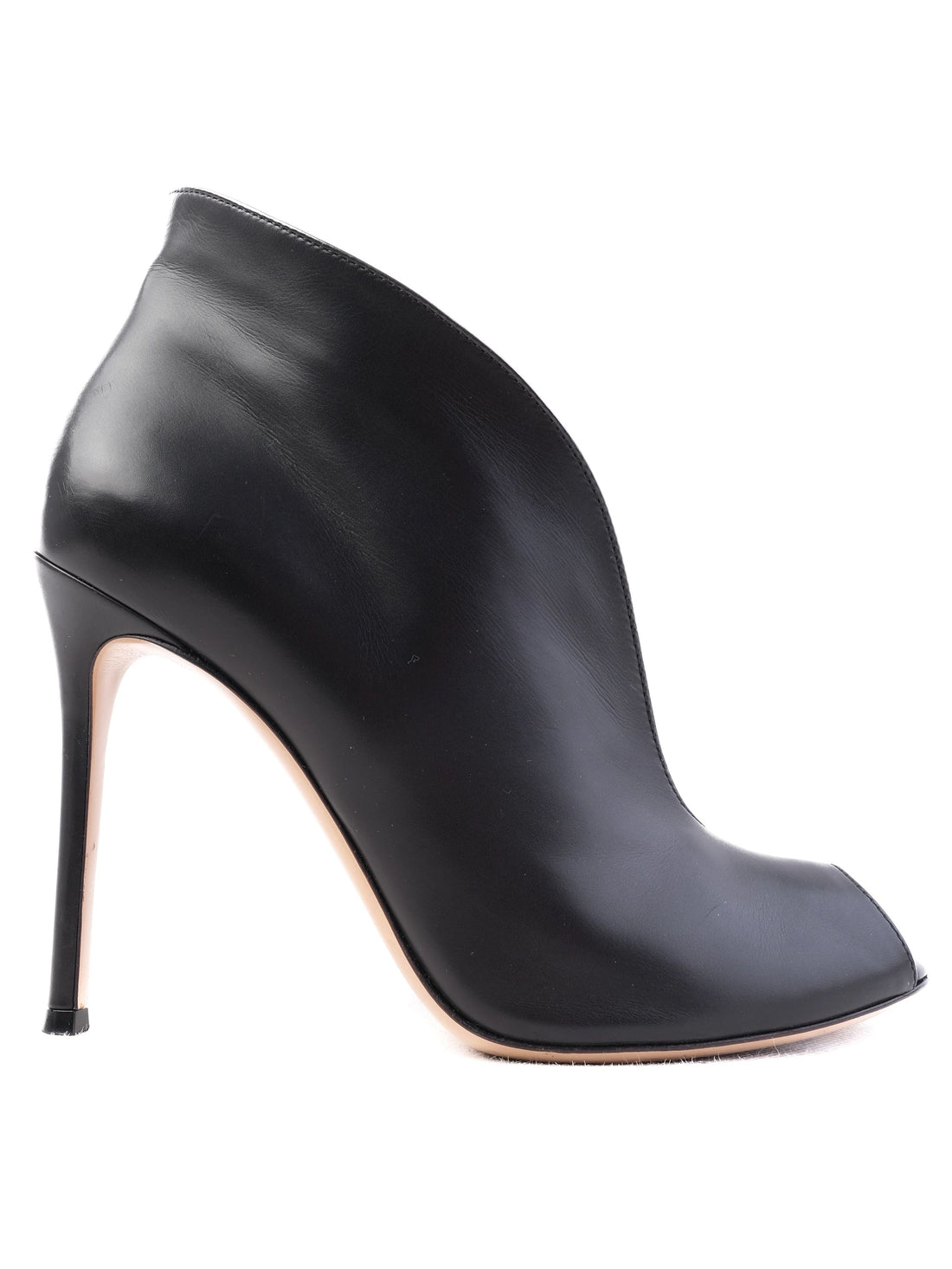 Excellent Gianvito Rossi Black Leather High-Heeled Ankle Boots Size 39