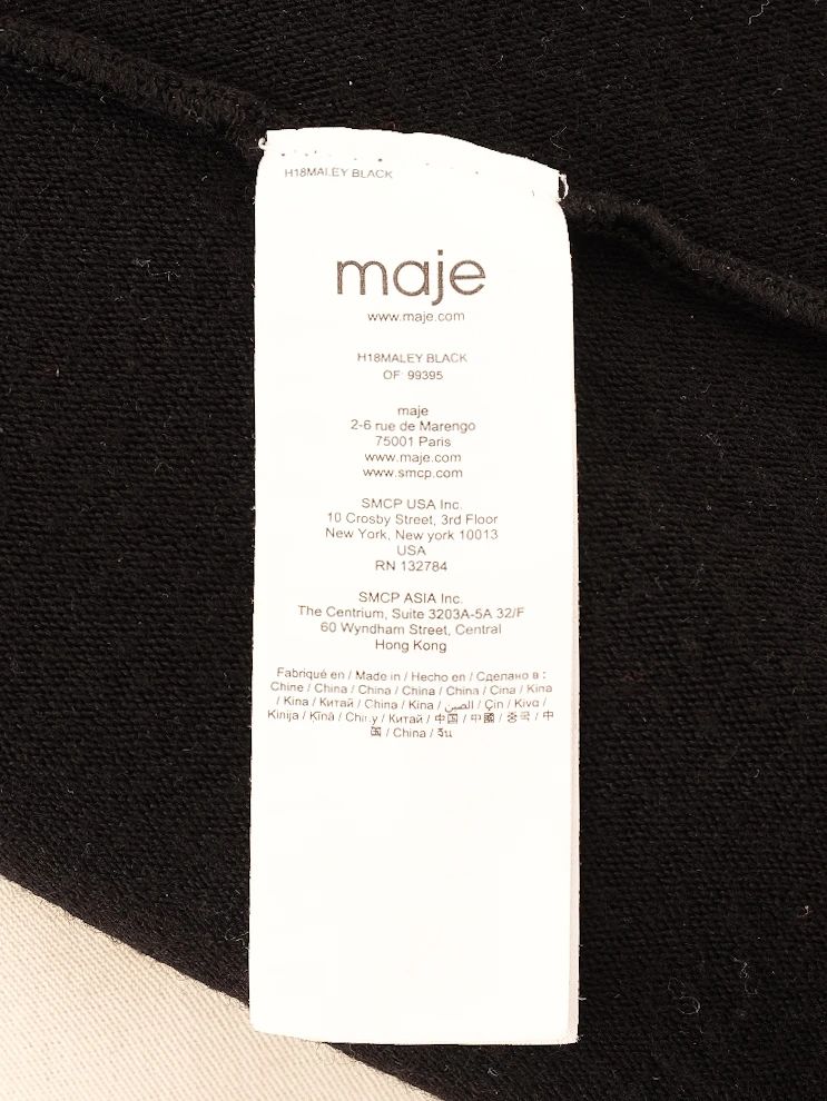 Excellent Maje Black Wool Sweater &amp; Green Pleated Skirt Set for Women