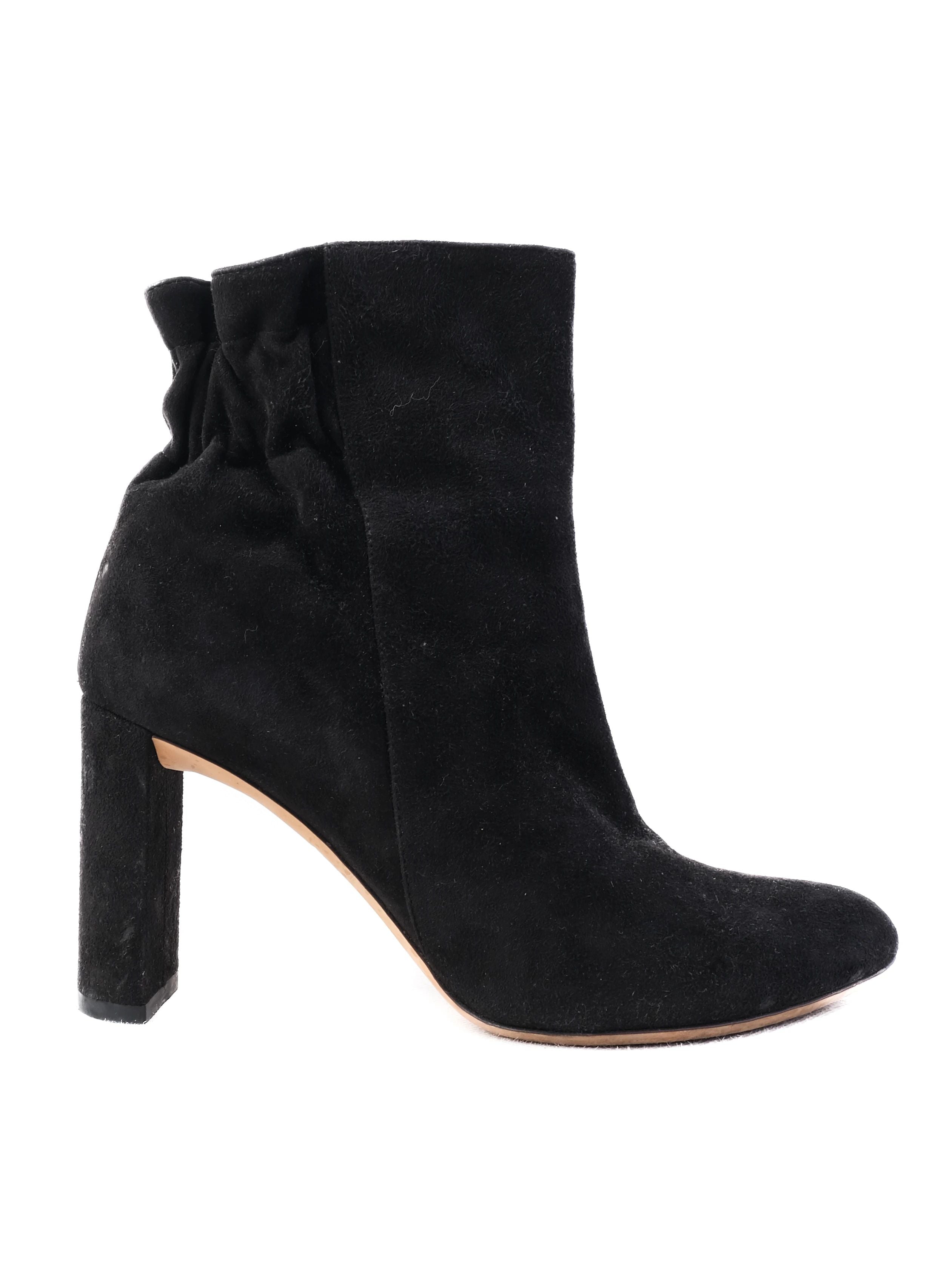 Dior Black Suede Ankle Boots Chunky Heel Size 36 Excellent Condition