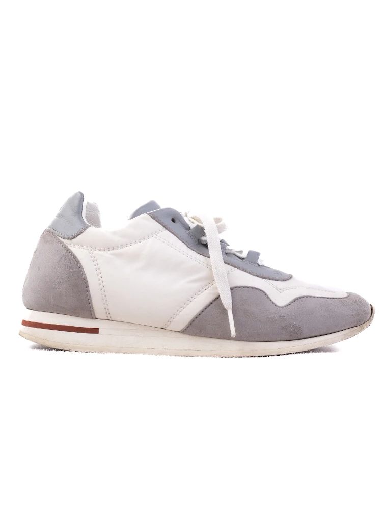 Loro Piana Gray Leather Sneakers for Kids Size 33 Excellent Condition