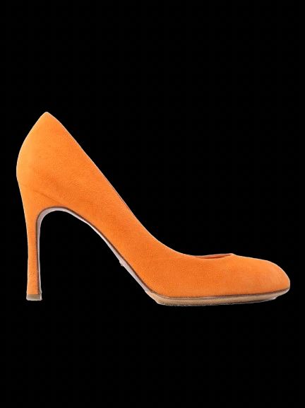 Excellent Sergio Rossi Orange Leather Stiletto Heels Size 39.5