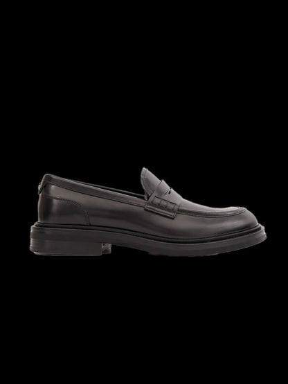 Excellent Dolce Gabbana Black Leather Loafers Size 40 Men