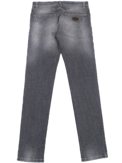 Excellent Dolce Gabbana Gray Cotton Jeans for Men
