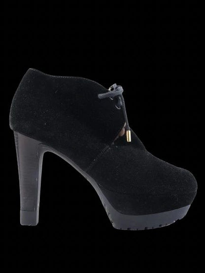 Sergio Rossi Black Genuine Suede High-Heeled Ankle Boots Size 35.5, 37.5