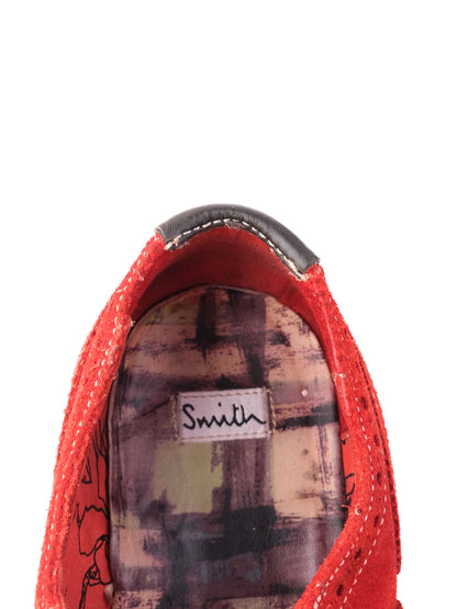 Excellent Paul Smith Red Leather Brogue Shoes Size 41